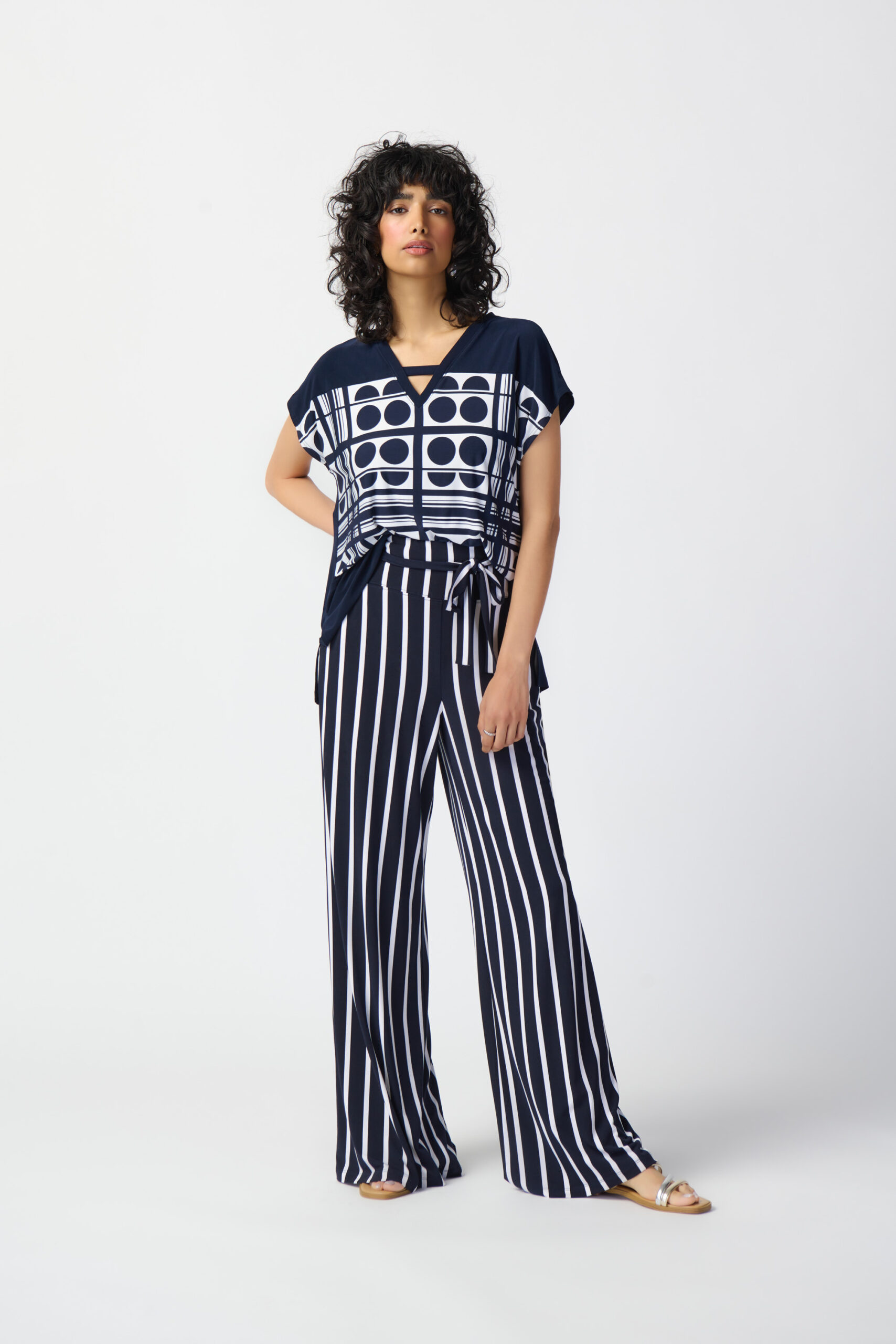 Striped Wide Leg Pants for Women - Up to 78% off