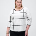 JOSEPH RIBKOFF - Plaid Sweater Knit Pullover (251918)