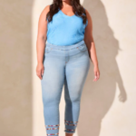 TRIBAL - Audrey Pull-On Slim Ankle Jeans With Embroidery (5773V-4960)