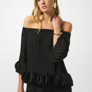 JOSEPH RIBKOFF - Georgette Off Shoulder Pleated Top (T253939)