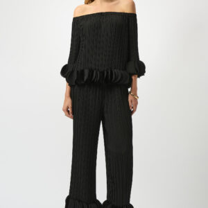JOSEPH RIBKOFF - Georgette Wide Leg Pleated Pants (T253940)
