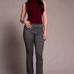 TRIBAL - Printed Ponte Pull-On Kick Flare Ankle Pant (2309V-8287)