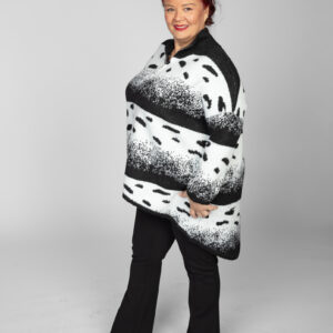 FUNSPORT - High-Low Zipper Neck Drop Shoulder Sweater (253434)