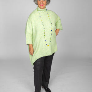 FUNSPORT - High-Low Raglan Sleeve Mock Neck Sweater (253A09)