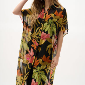 JOSEPH RIBKOFF - Blouse Droite en Mousseline à Imprimé Tropical (262949)