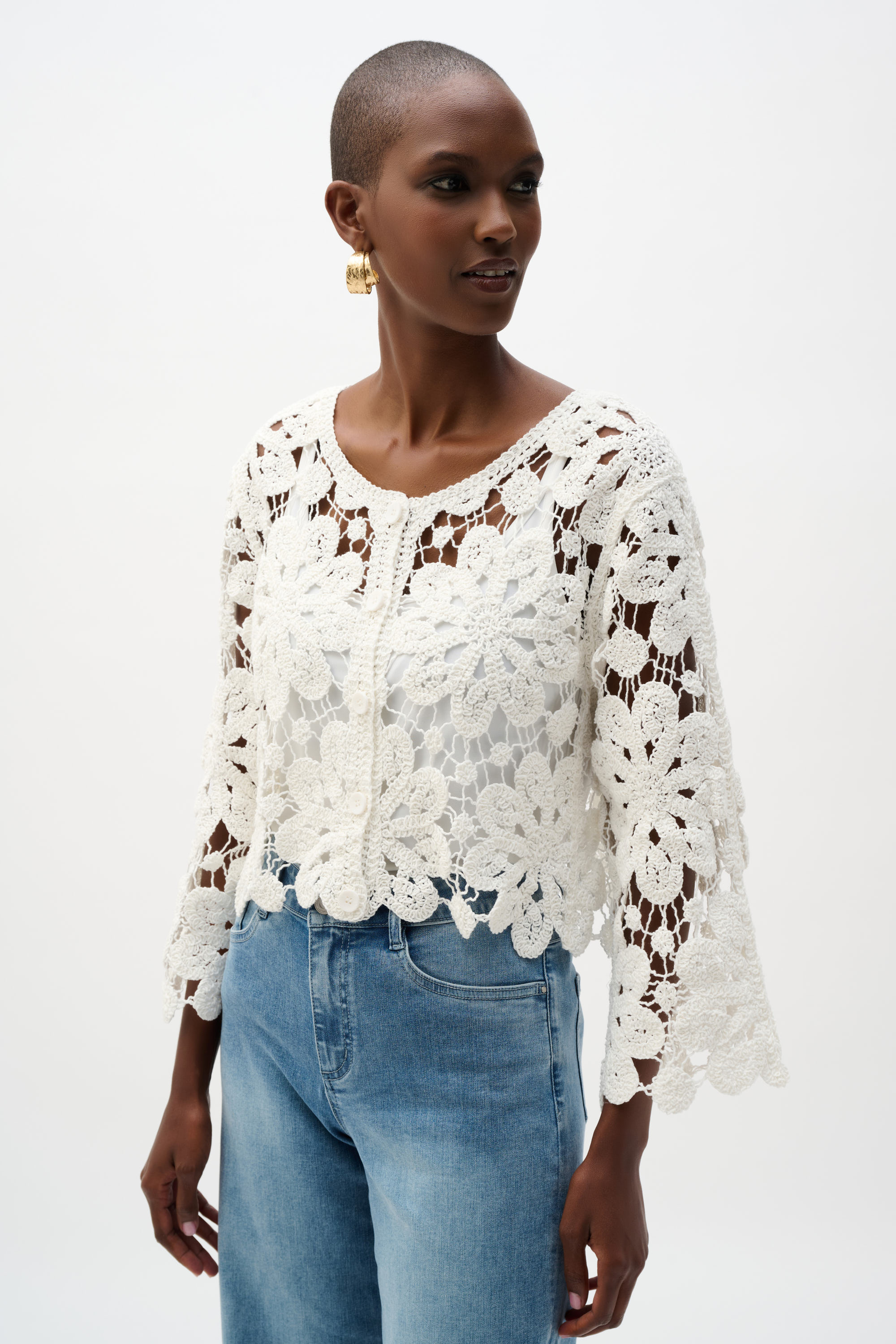 JOSEPH RIBKOFF - Crochet Boxy Cardigan (262958)