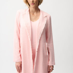 JOSEPH RIBKOFF - Bouclé Straight Coat With Fringe Detail (261109)