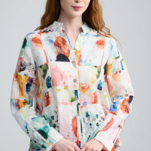 LUUKAA - AVELIA Painterly Print Linen Shirt/Jacket (26Y0107)