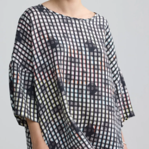 LUUKAA - VIONA Neon Print Linen Back-Button Tunic (26Y01154)