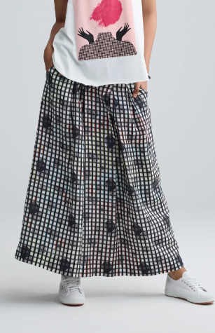 LUUKAA - EVANIA Neon Print Linen Skirt (26Y0404)