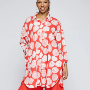 LUUKAA - NIVA Printed Poplin Shirt-Tunic (26Y01104)
