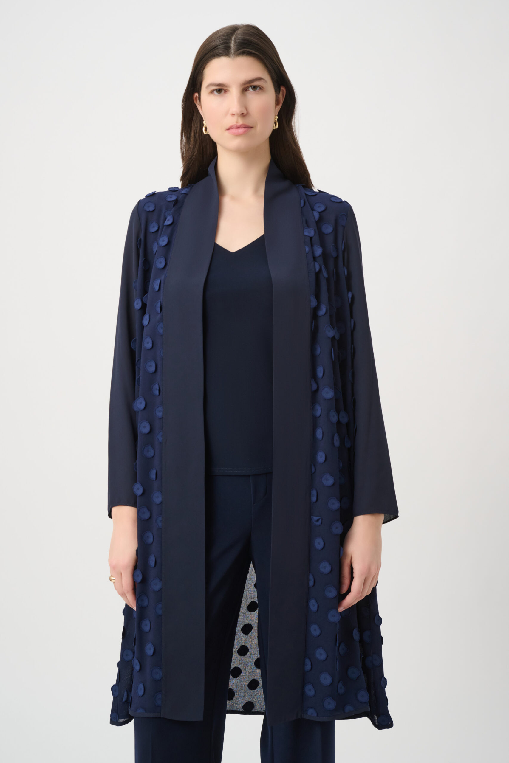 JOSEPH RIBKOFF - 3D Dot Jacquard Cover-Up With Georgette Sleeves (261217)