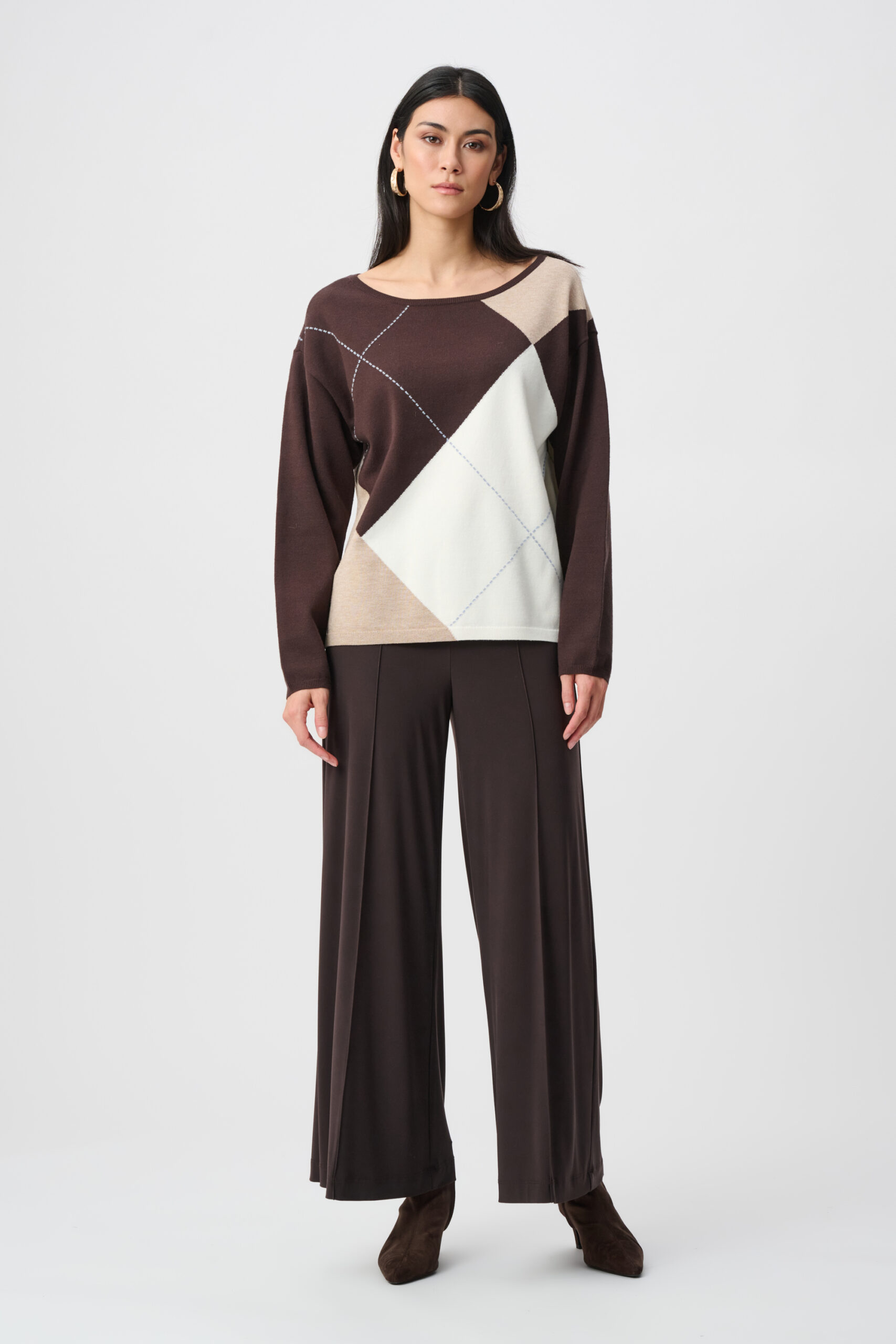 JOSEPH RIBKOFF - Silky Knit Pull-On Wide Leg Pants (251017F26)