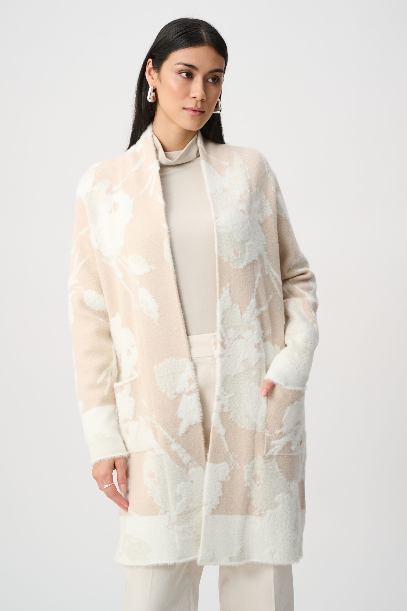 JOSEPH RIBKOFF - Cardigan Long À Imprimé Abstrait En Tricot Jacquard (253956F26)