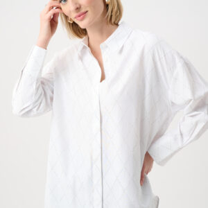 JOSEPH RIBKOFF - Tencel Boxy Blouse With All-Over Rhinestone Detail (263922)