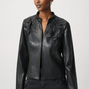 JOSEPH RIBKOFF - Embellished Foiled Suede Jacket (264906)