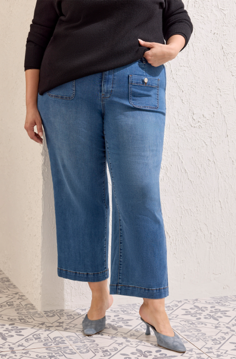 TRIBAL - SOPHIA CURVY SUPER STRAIGHT ANKLE DENIM (6231V)