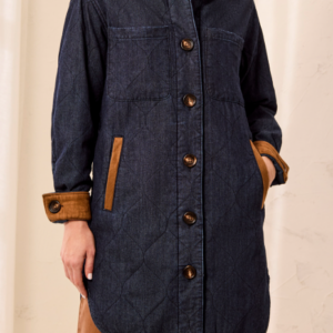 TRIBAL - QUILTED DENIM JKT W/ SUEDE (6237V)