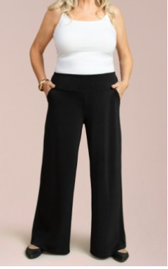 SYMPLI - Soffio Crepe Easy Wide Leg Pant Plus (CR27329G)