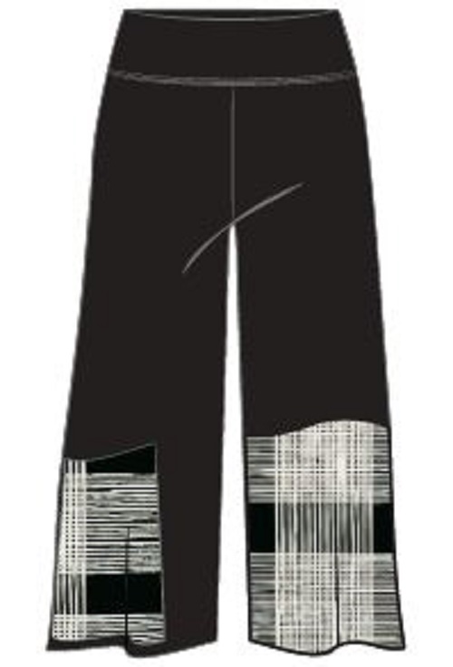 SYMPLI - Wide Leg Crop Blocked Print (27204BP)