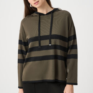 JOSEPH RIBKOFF - Sweater Knit Striped Hooded Sweater (263626)
