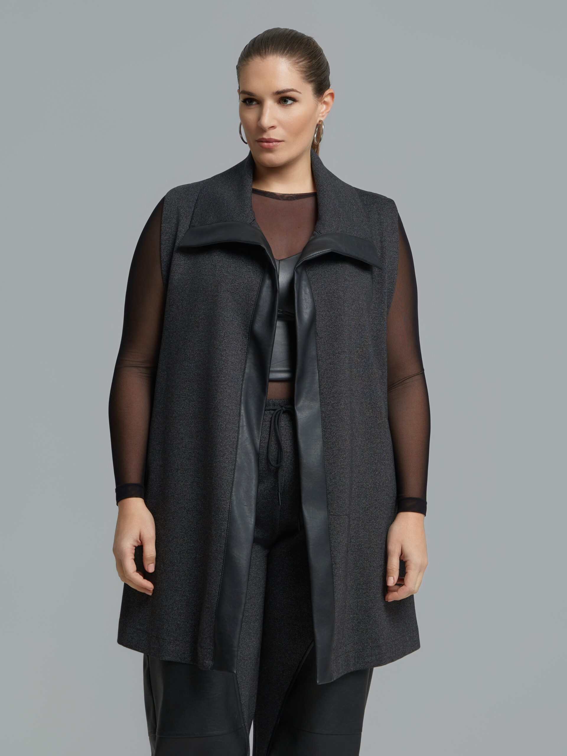 MAT - Veste avec Bordures en Cuir Végane (8601.3043)